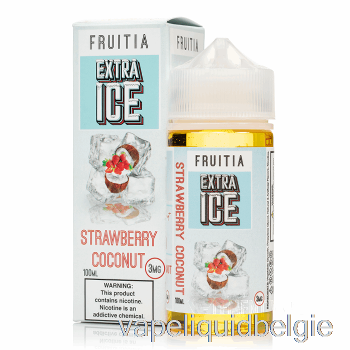 Vape Vloeibare Aardbei Kokosnoot - Extra Ijs - Fruitia - 100ml 3mg